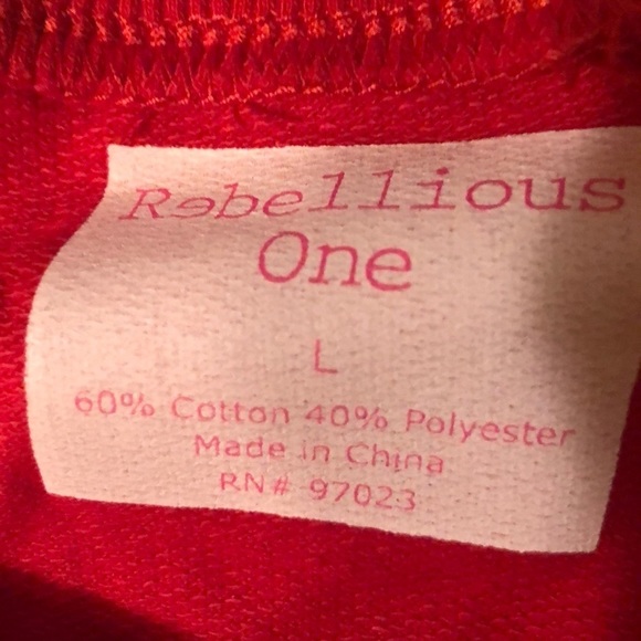 NWT Rebellious One graphic Christmas Sweatshirt- red size large - Picture 3 of 5